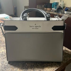 Kate Spade 
STACI MEDIUM SATCHEL, Nimbus Grey Multi
